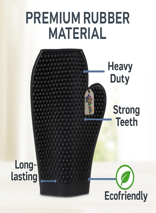 Western Era Dual Side Rubber Deshedding Glove for Dogs & Cats - Hard Rubber Bathing Grooming Mitt - Deep Cleaning & Bath Scrubber - Heavy Fur Removal, Durable & Washable (Type 4) - Image 4